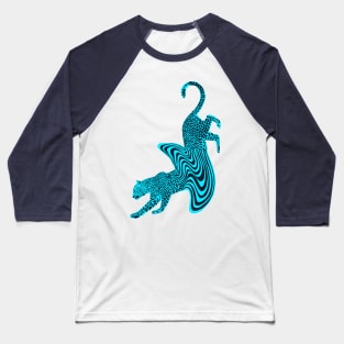 Cheetah Melt Blue Baseball T-Shirt